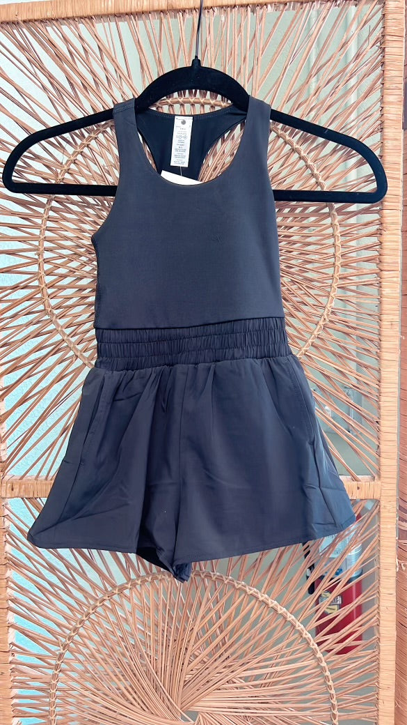Black Athletic Romper