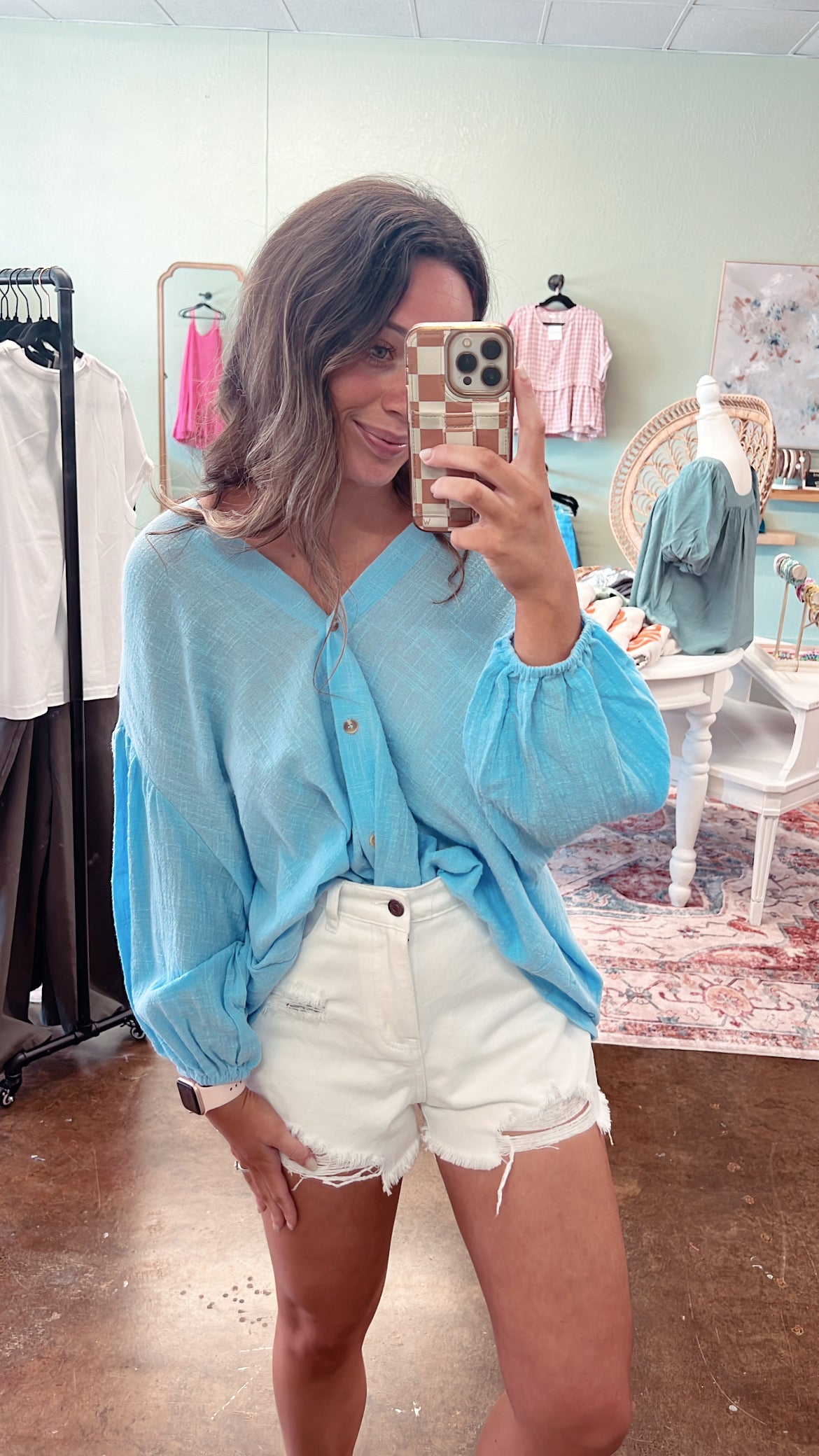 Twisted Button Top