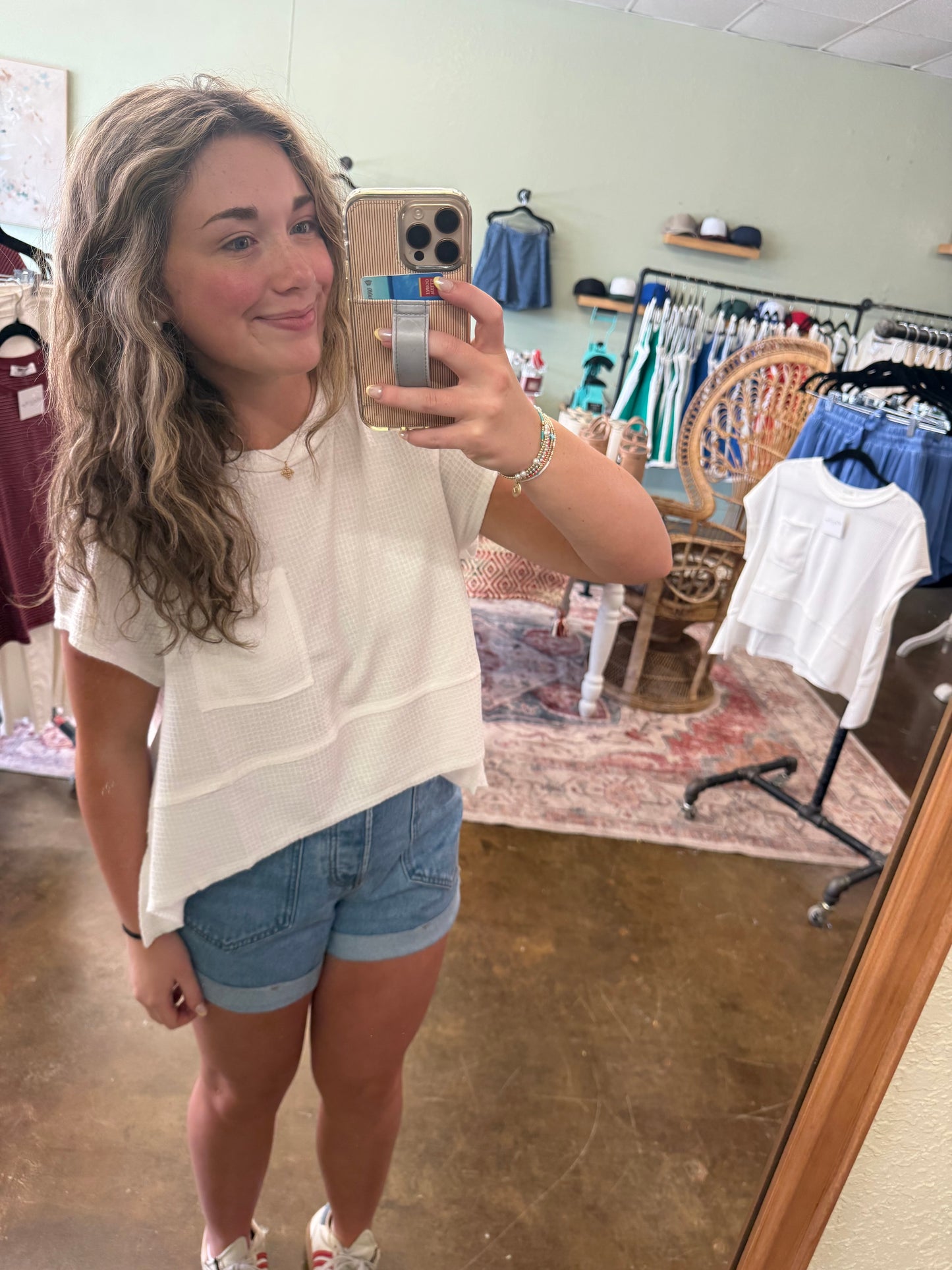 White Waffle Tee