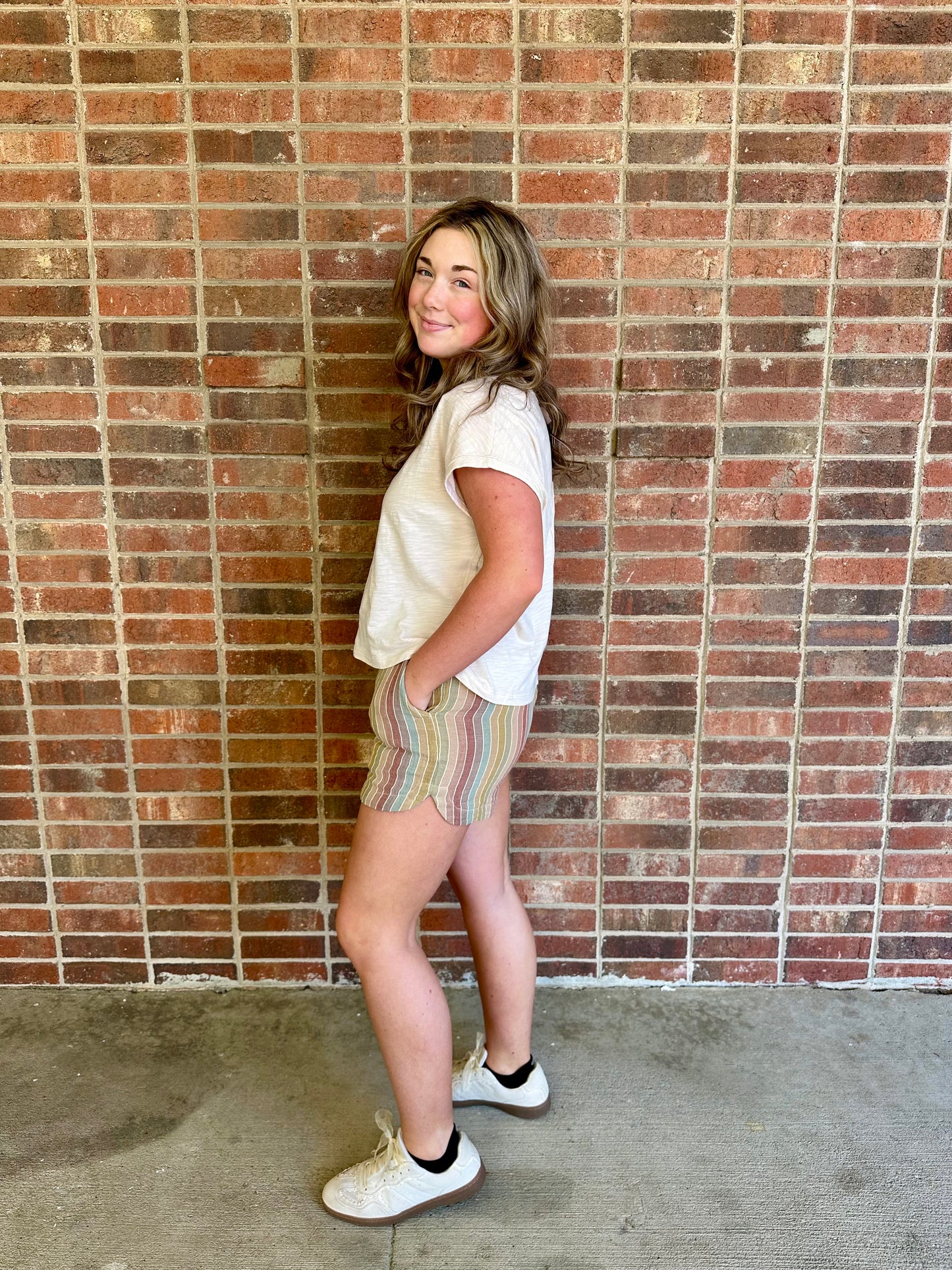 Linen Stripe Short