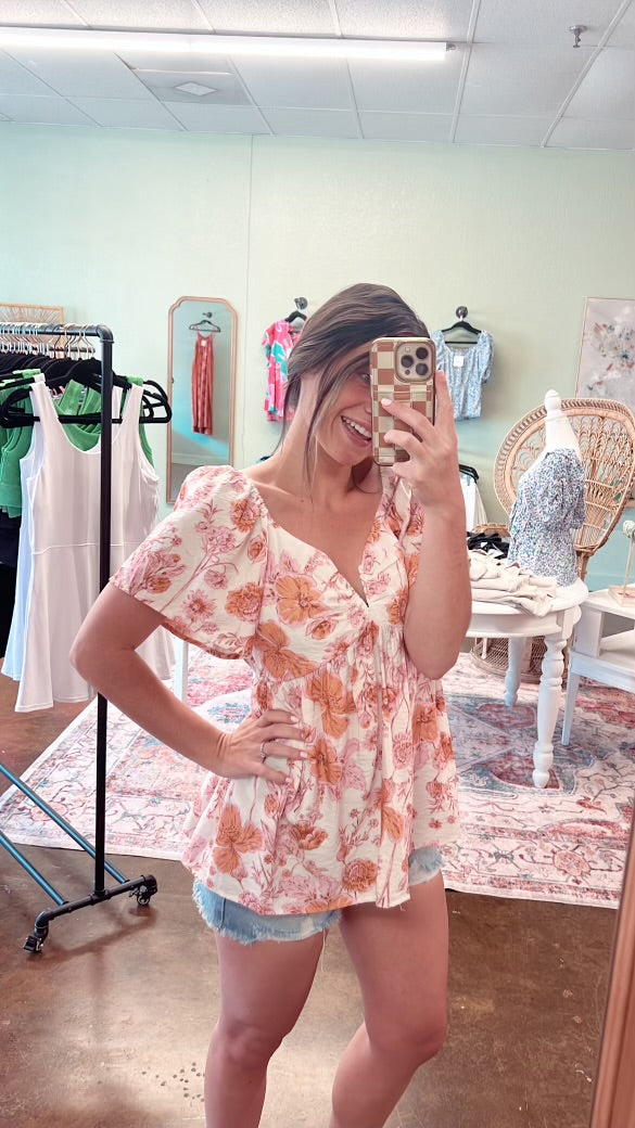 Floral Flutter Sleeve