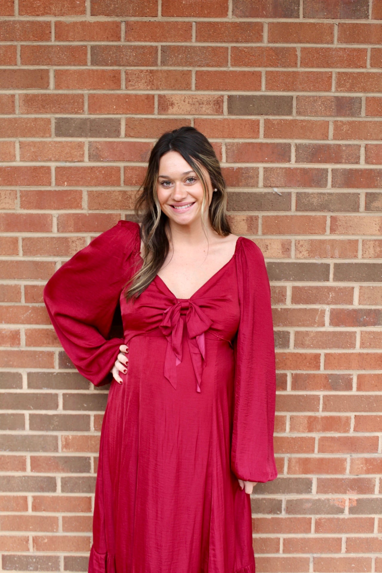 Cranberry Satin Dress