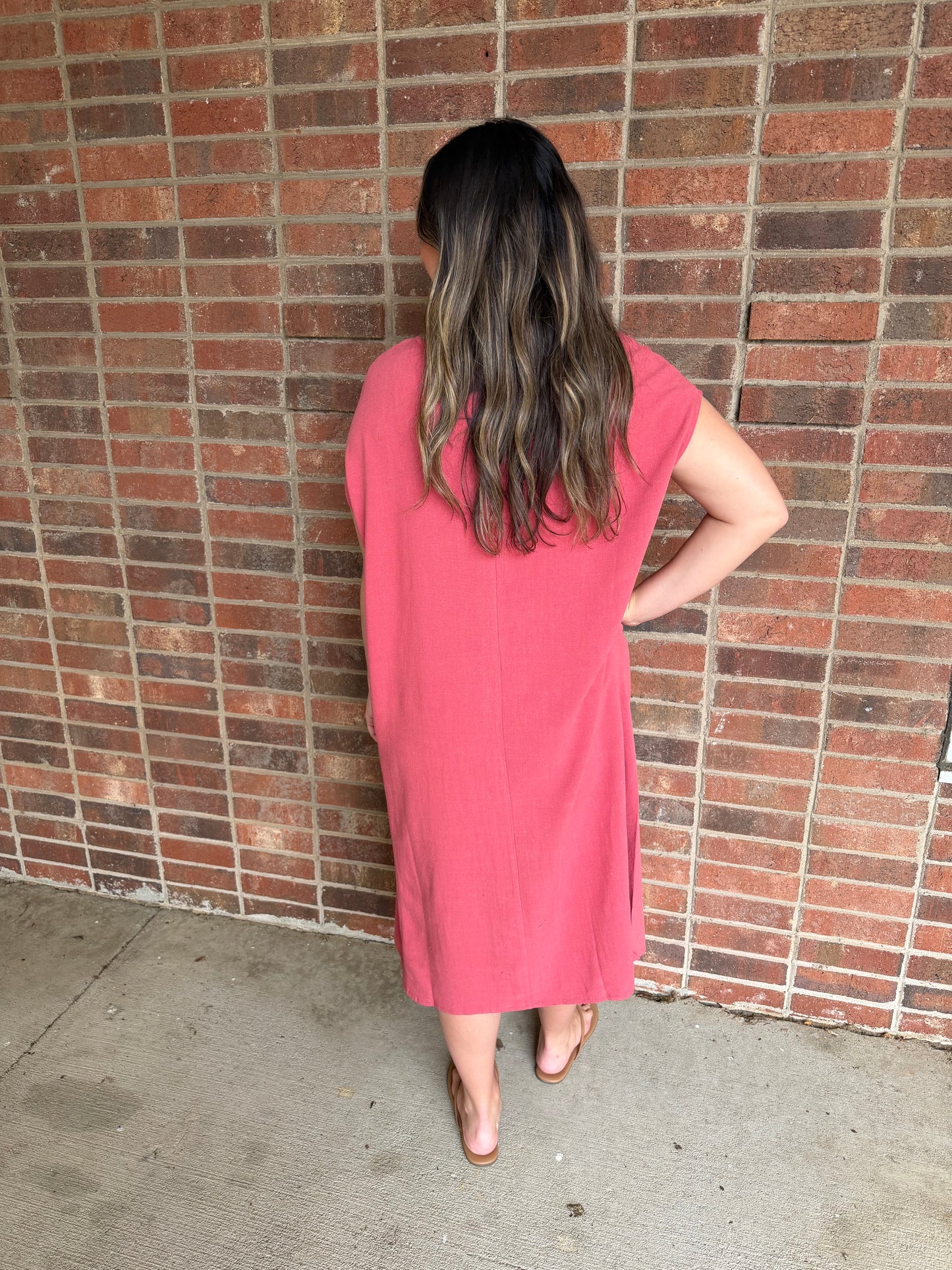 Brick Linen Dress