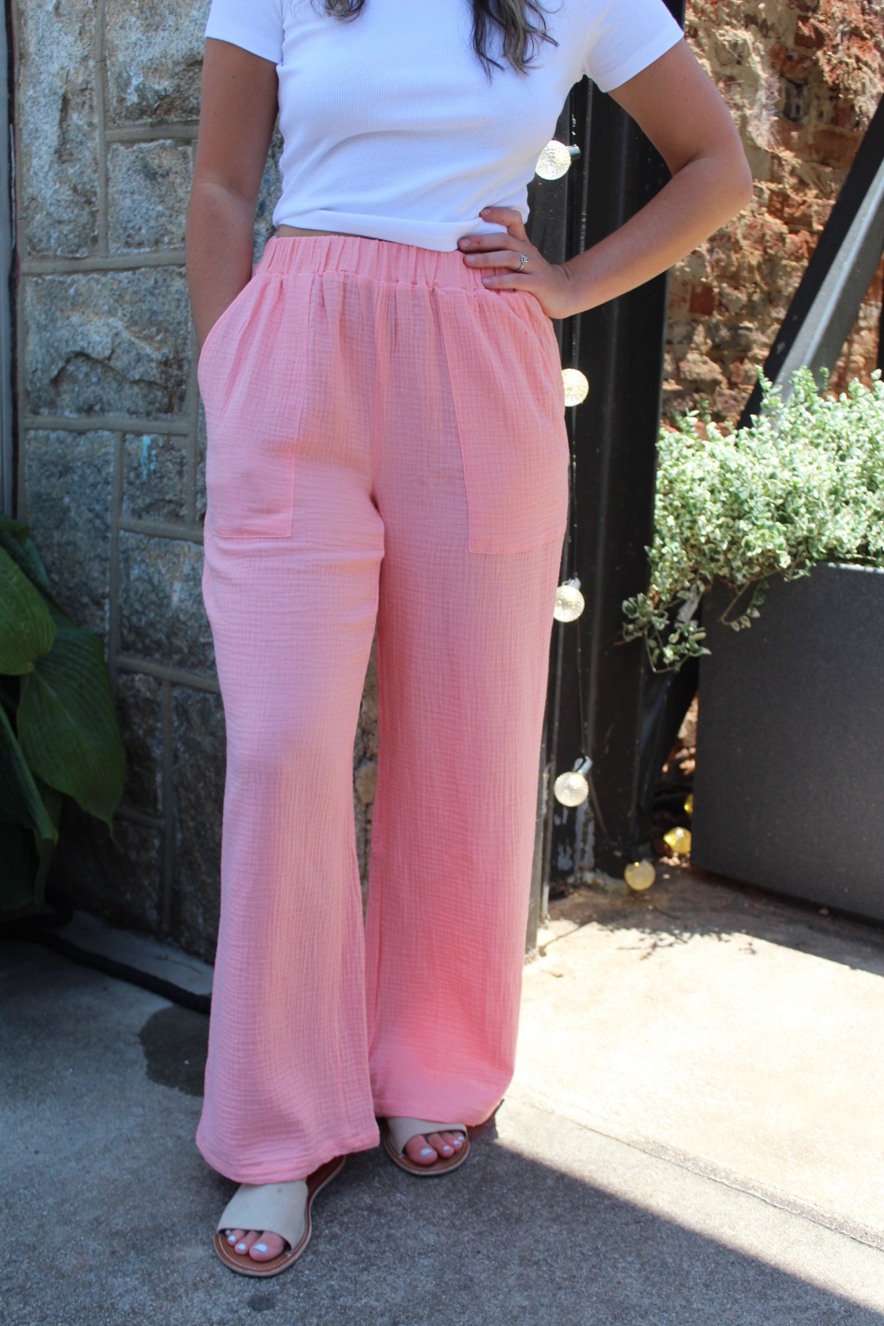 Peach Gauze Pants
