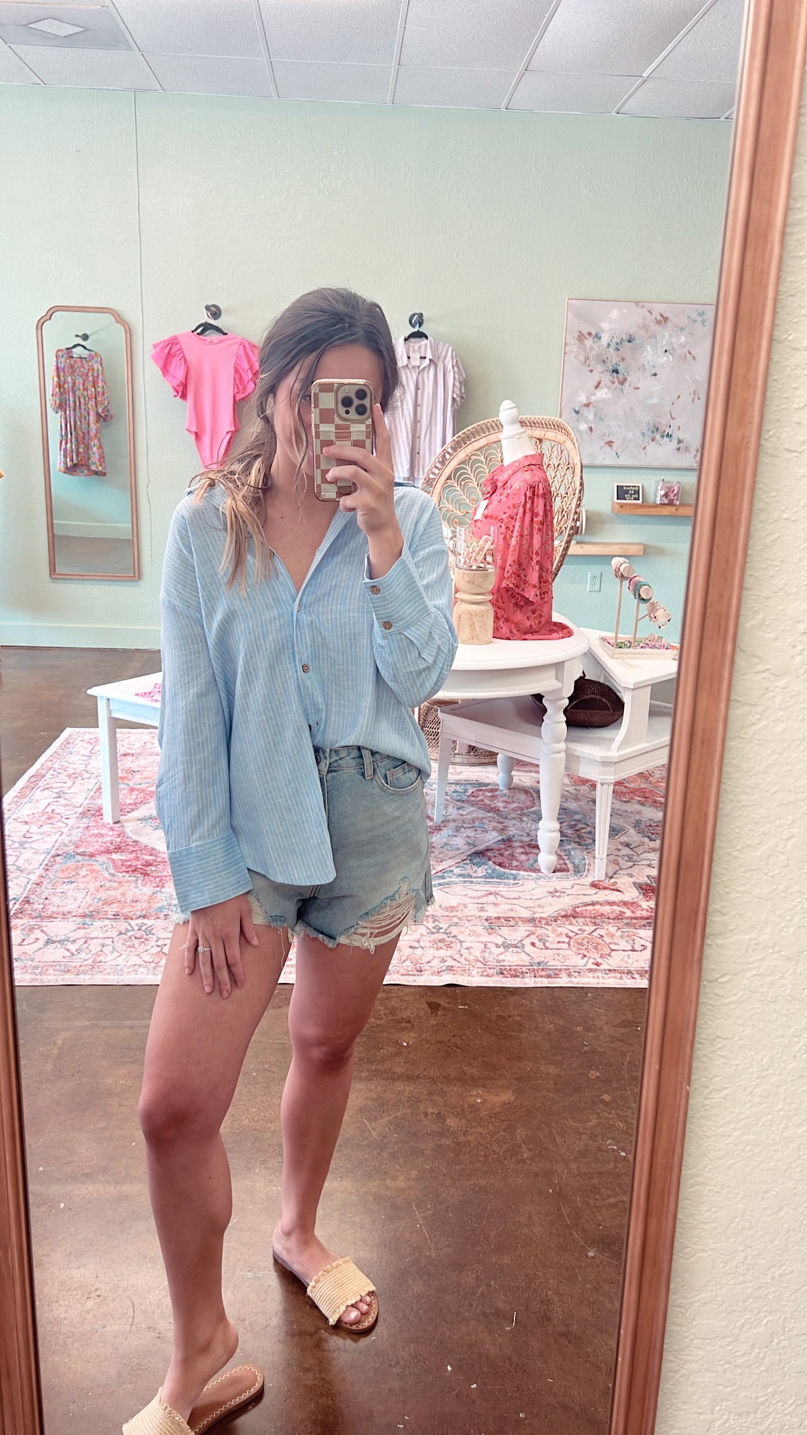 Baby Blue Button Up