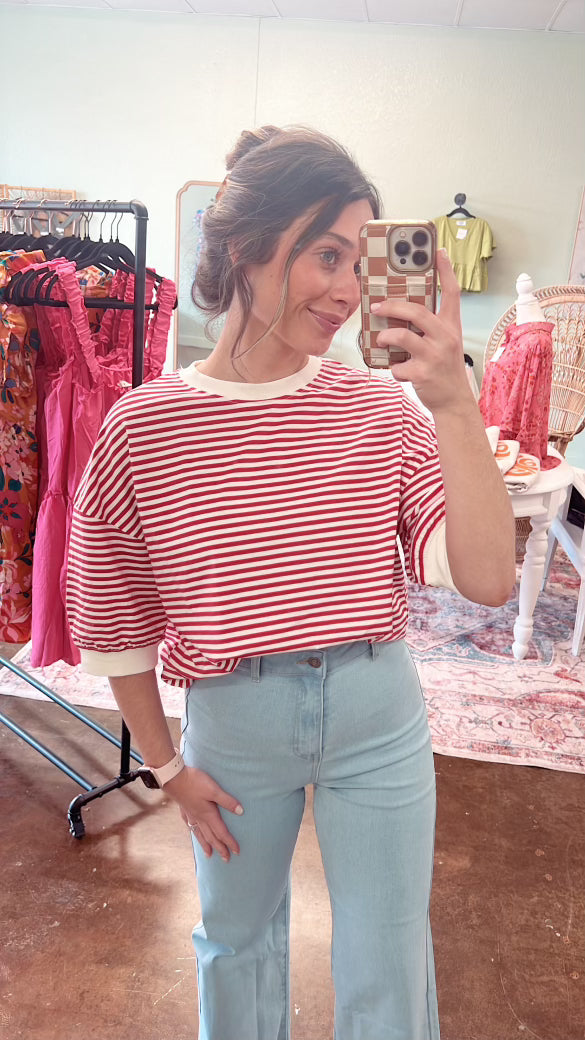 Red Stripe Top