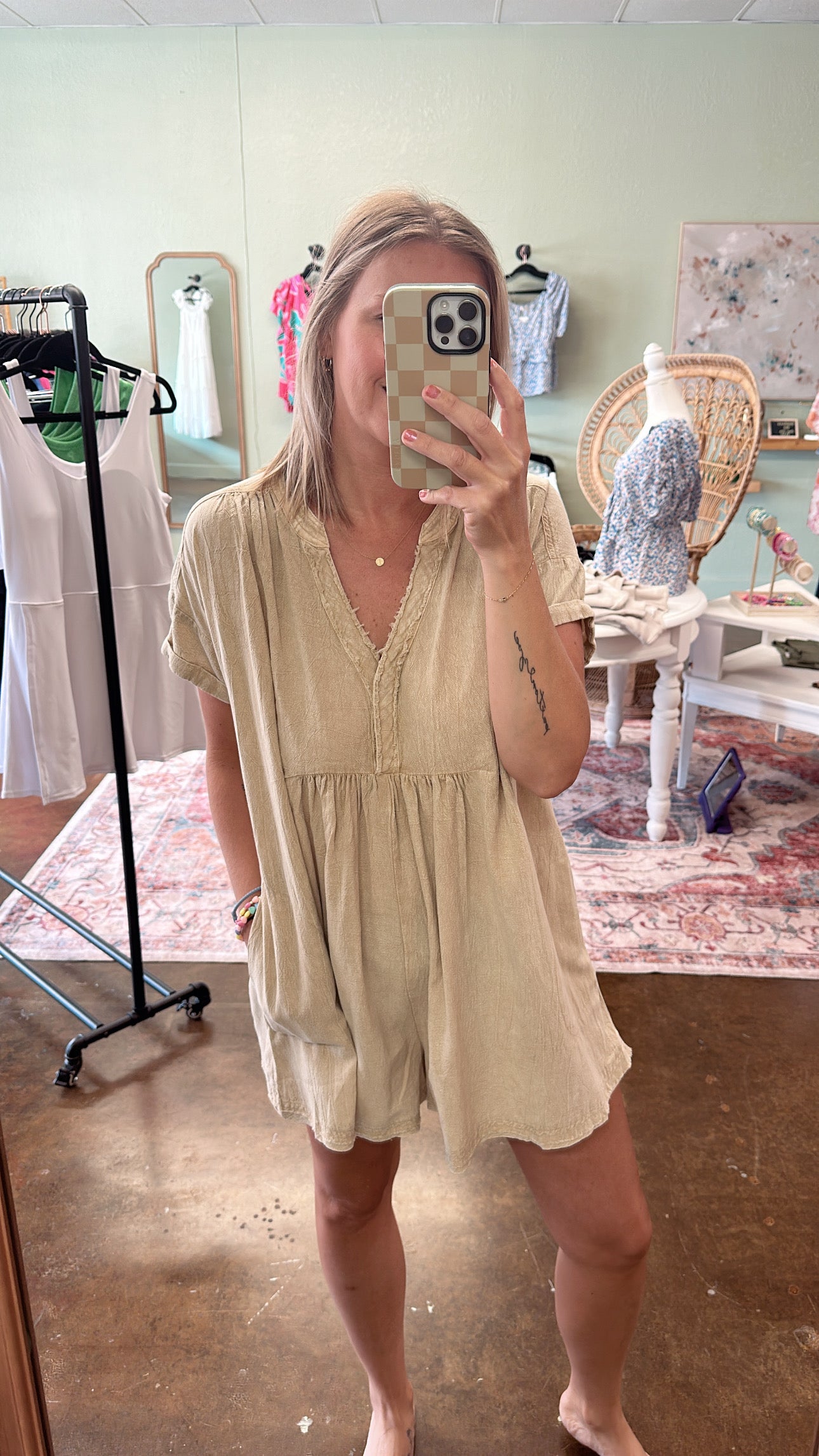 Taupe Romper