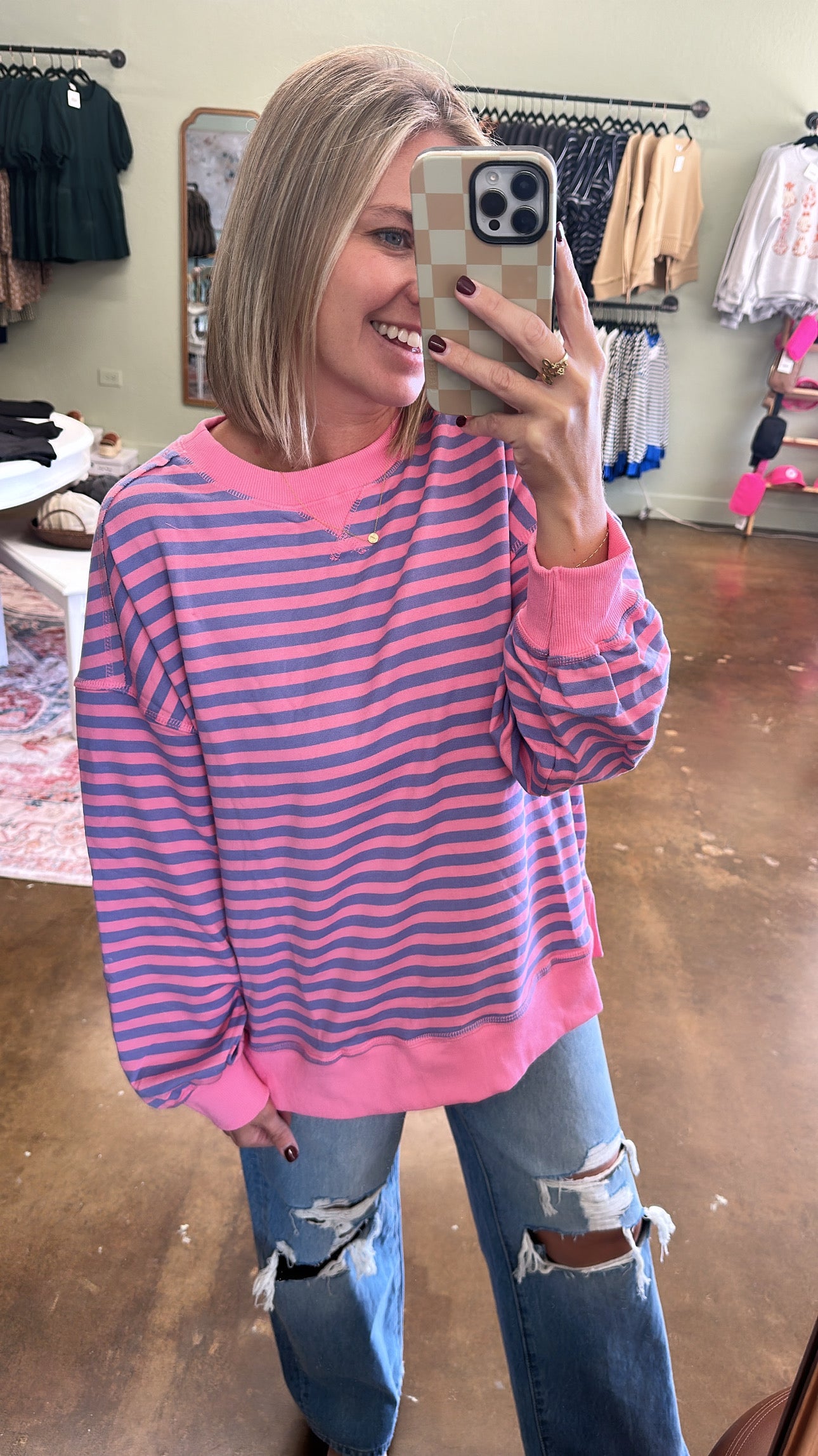 Classic Striped Crewneck - Candy
