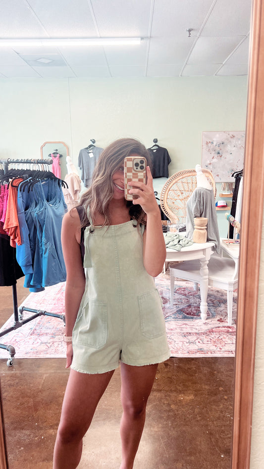Sage Short Overalls