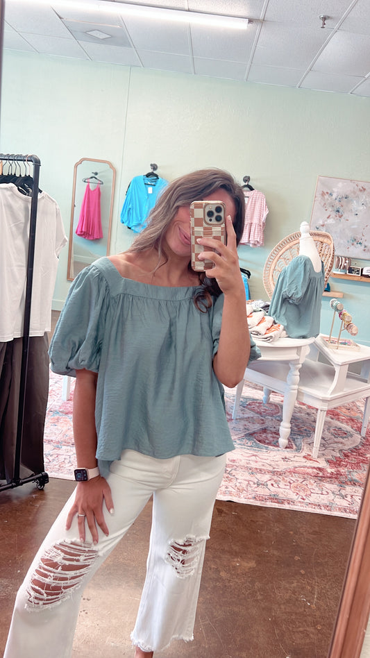 Sage Square Top