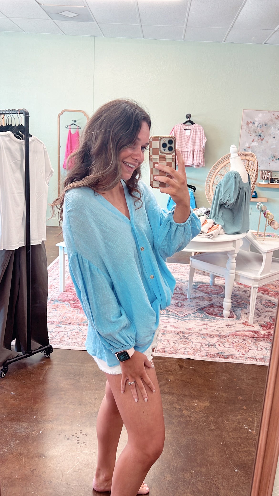 Twisted Button Top