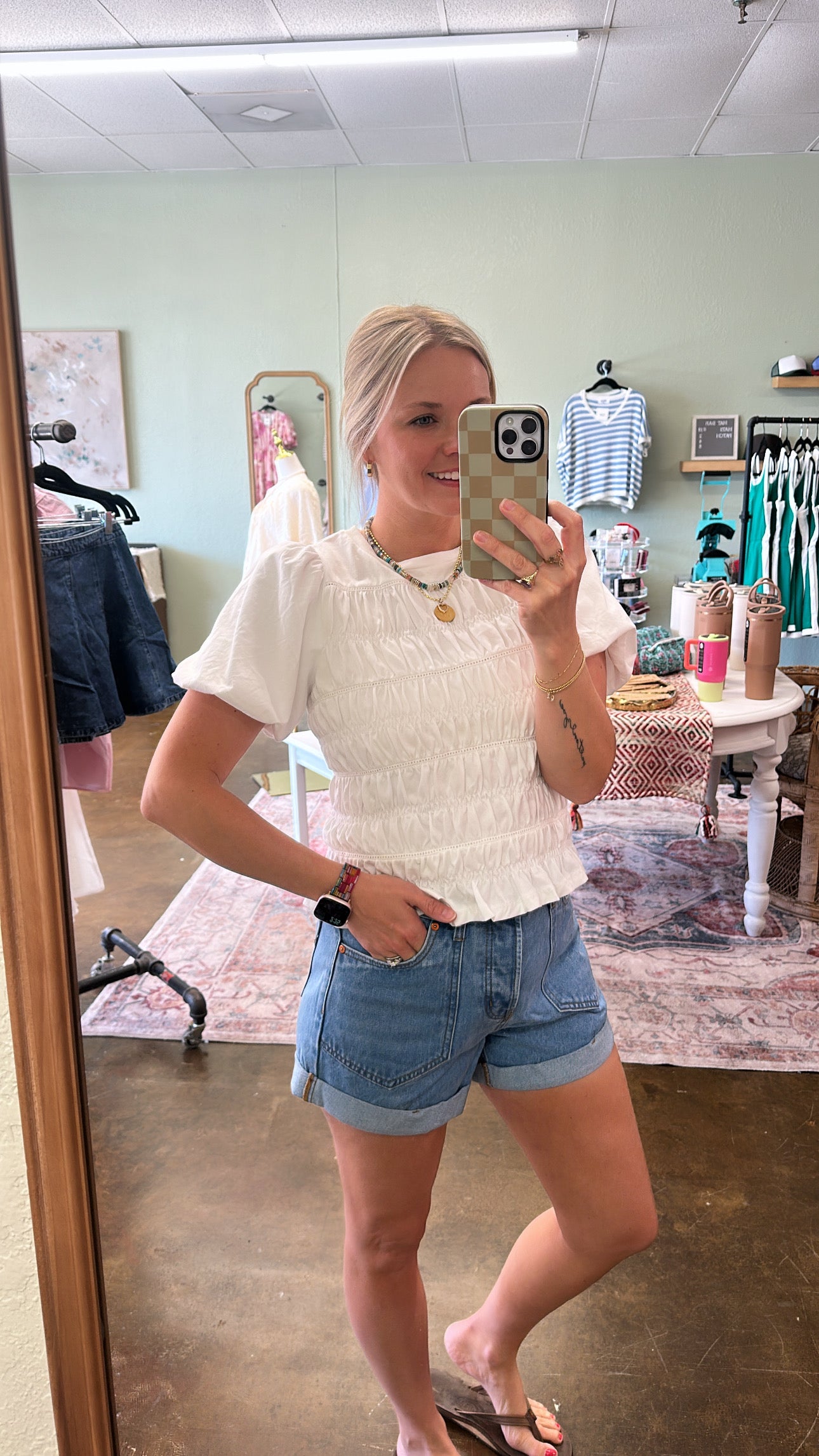 Cuff Denim Shorts