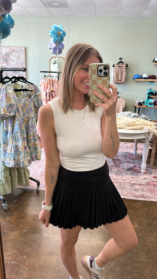 Black Pleated Skort