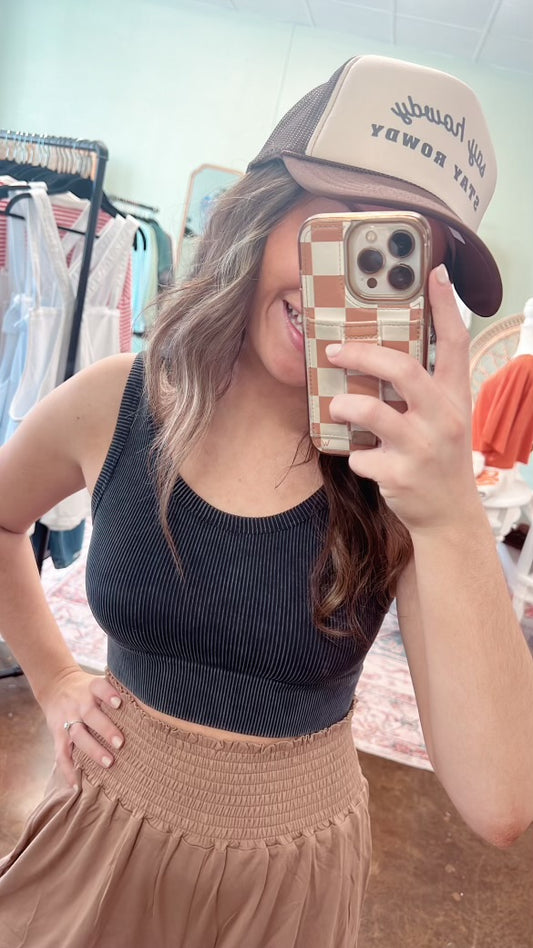 Gray Ribbed Tank