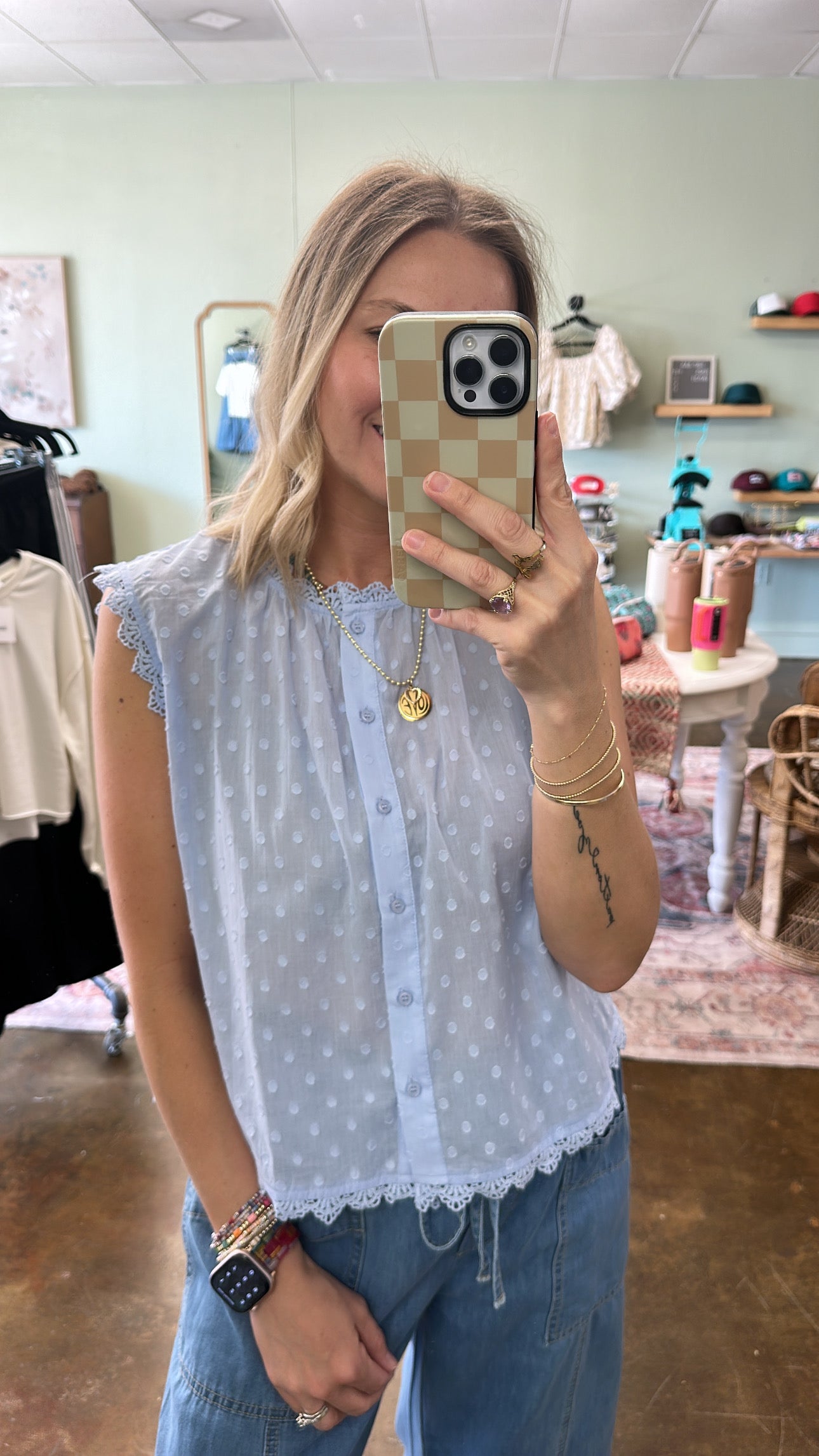 Blue Lace Blouse