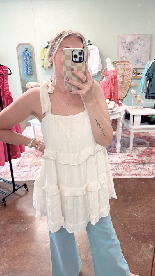 Cream Babydoll Tunic
