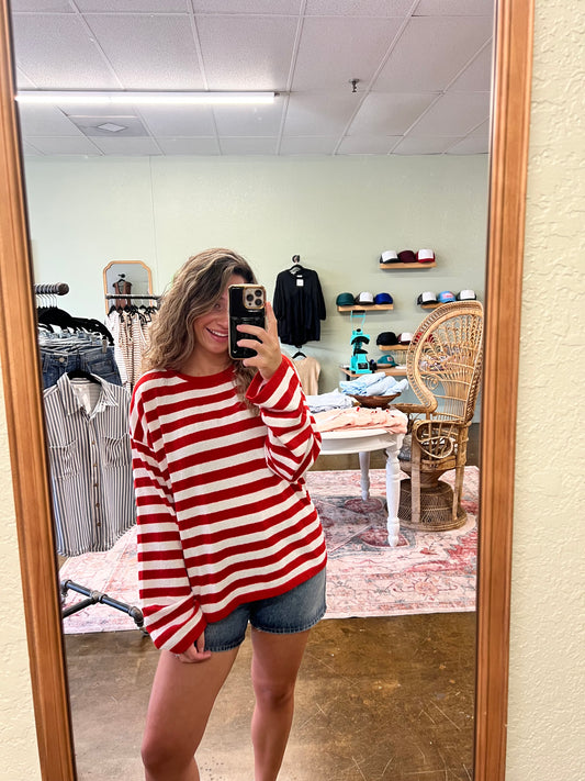 Red Stripe Top