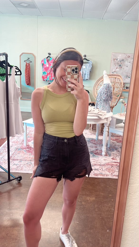 Black Denim Shorts