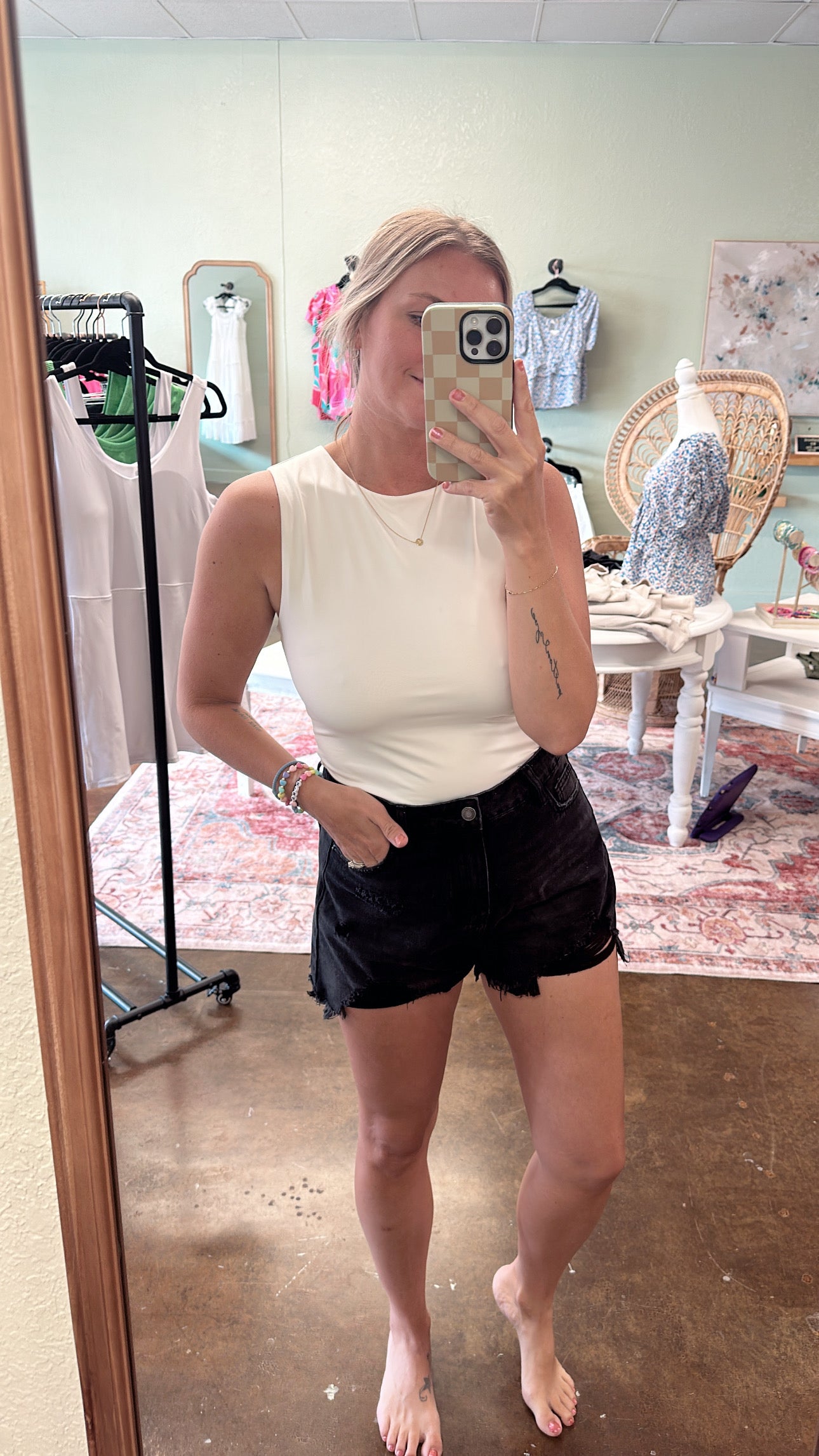 Black Denim Shorts