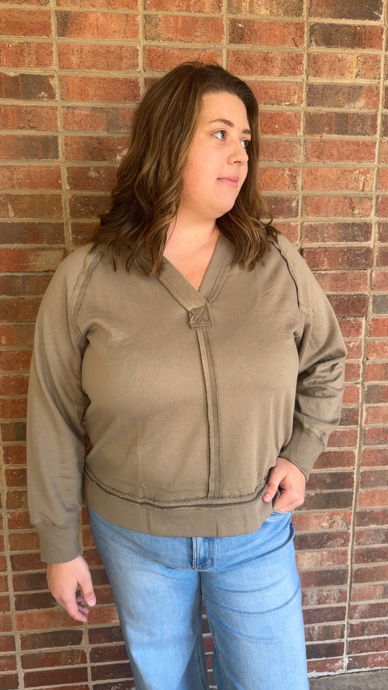 Olive Hooded Pullover