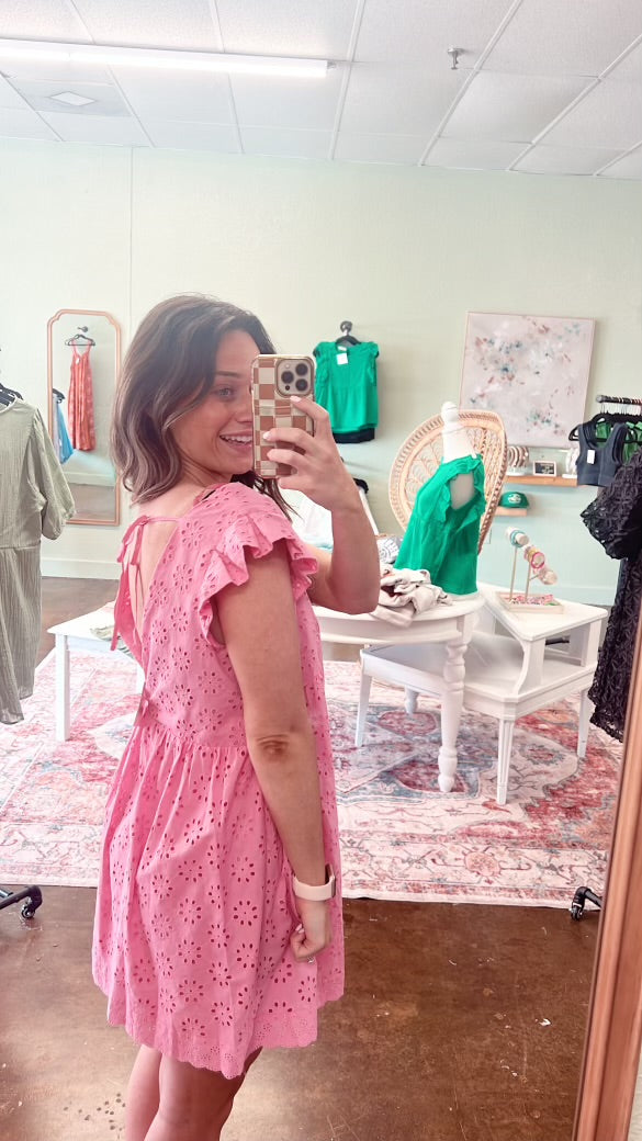 Pink Eyelet Dress