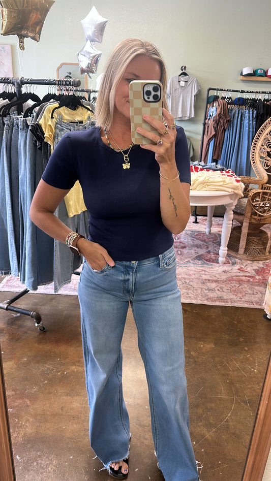Navy Baby Tee