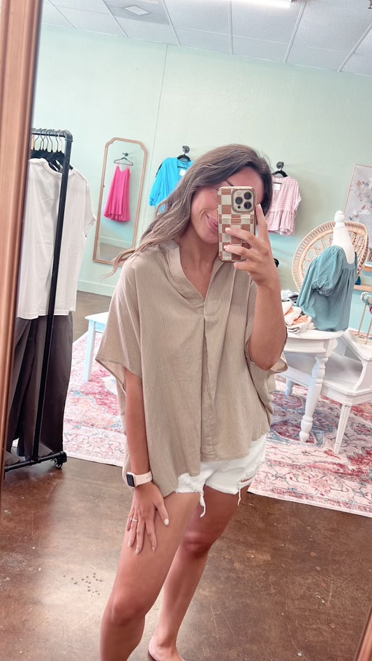 Textured Taupe Top