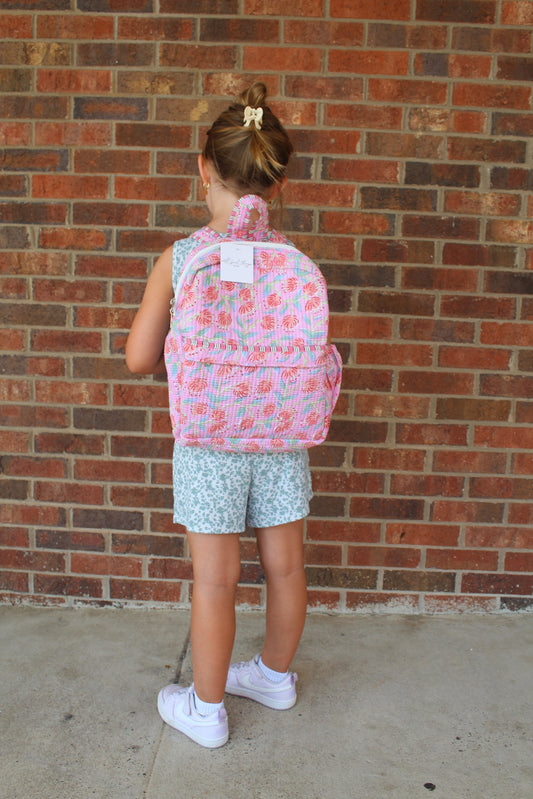 Quilted Backpack- Pink
