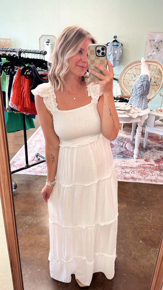 White Smocked Maxi
