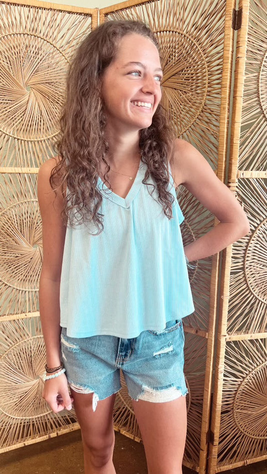 Blue Knit Tank