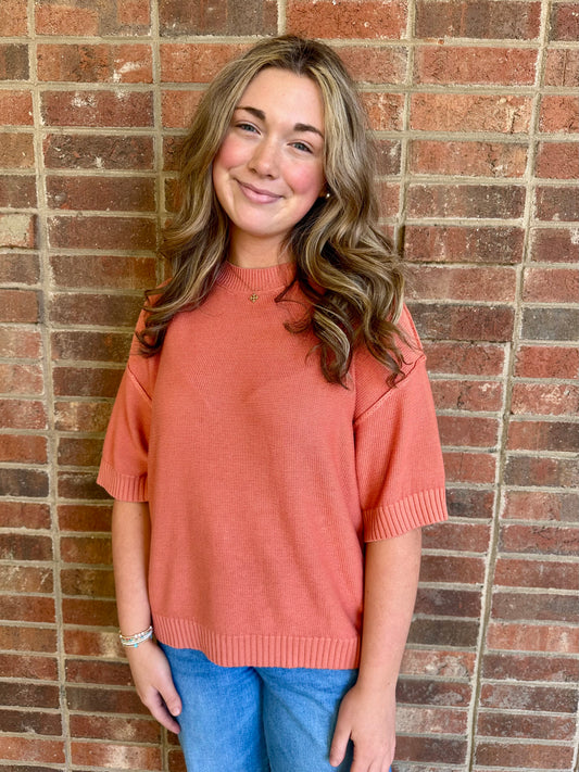Coral Sweater Top