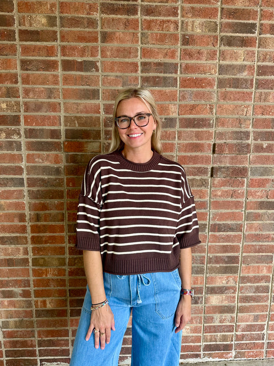 Brown Stripe Top