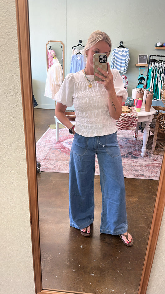 Denim Wide Leg Pant