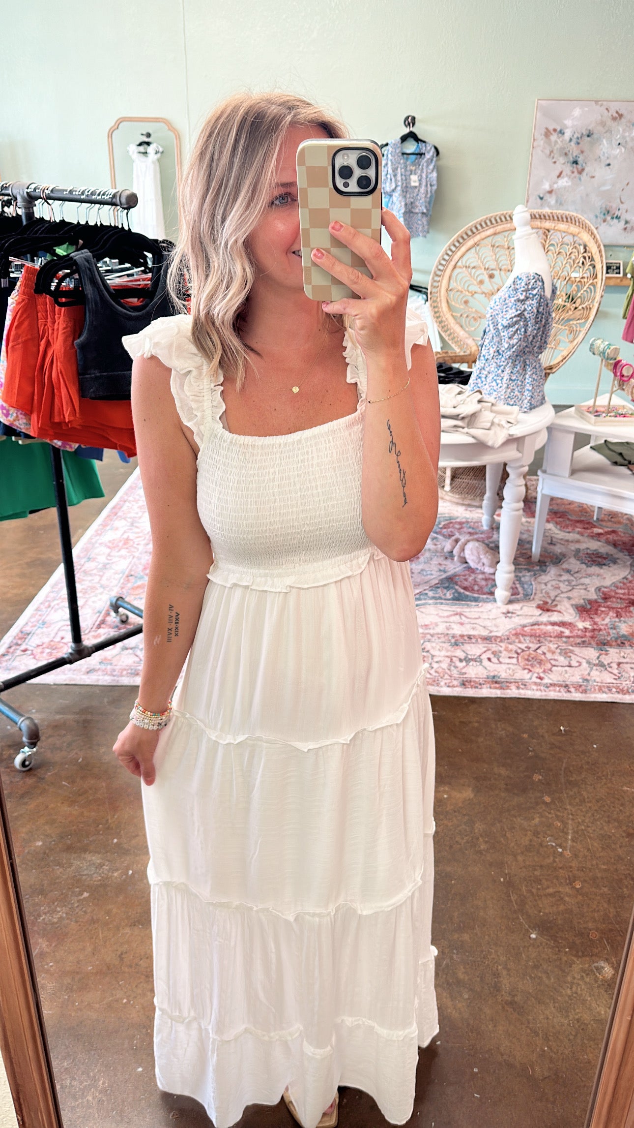 White Smocked Maxi