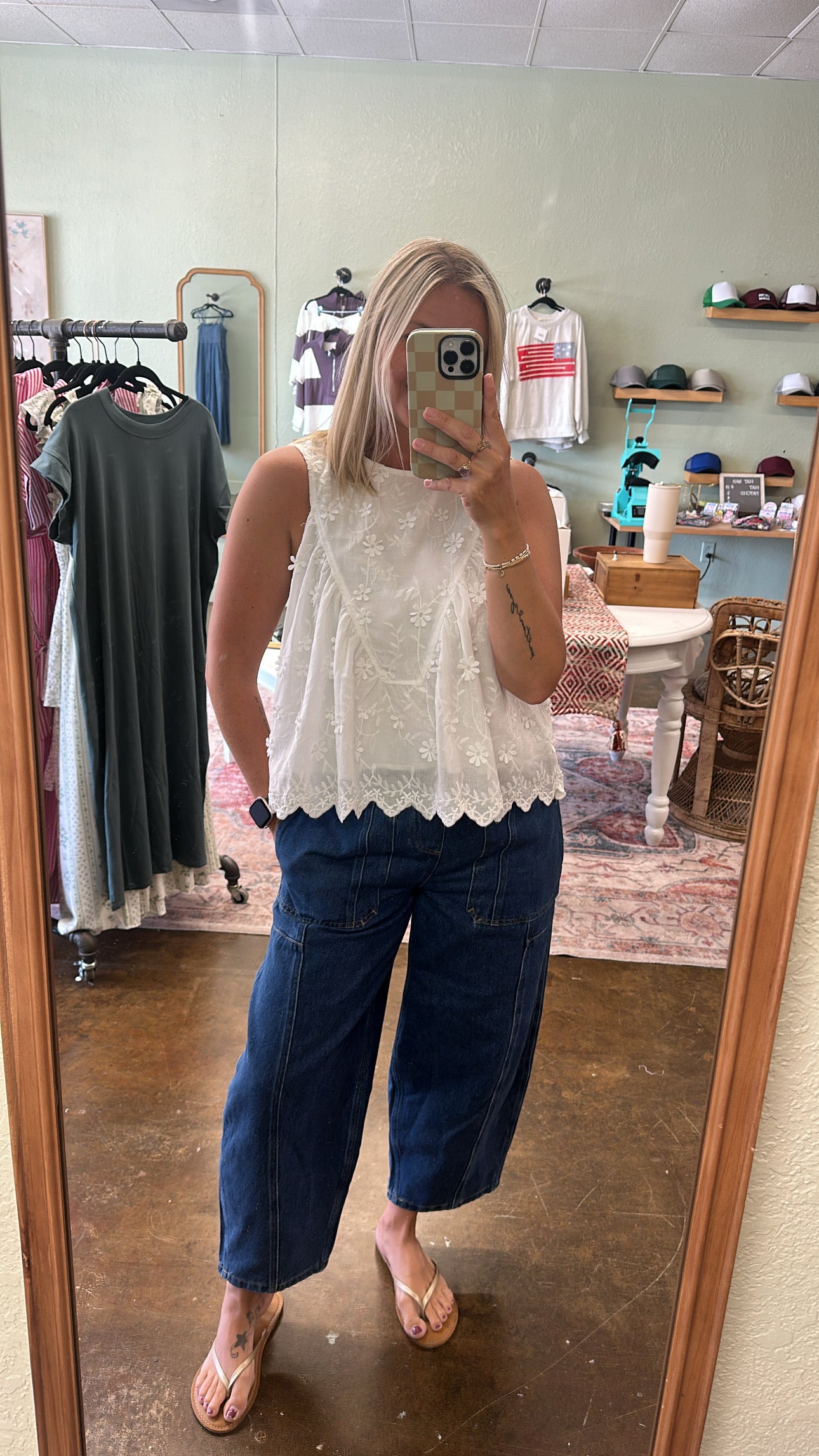 White Eyelet Top