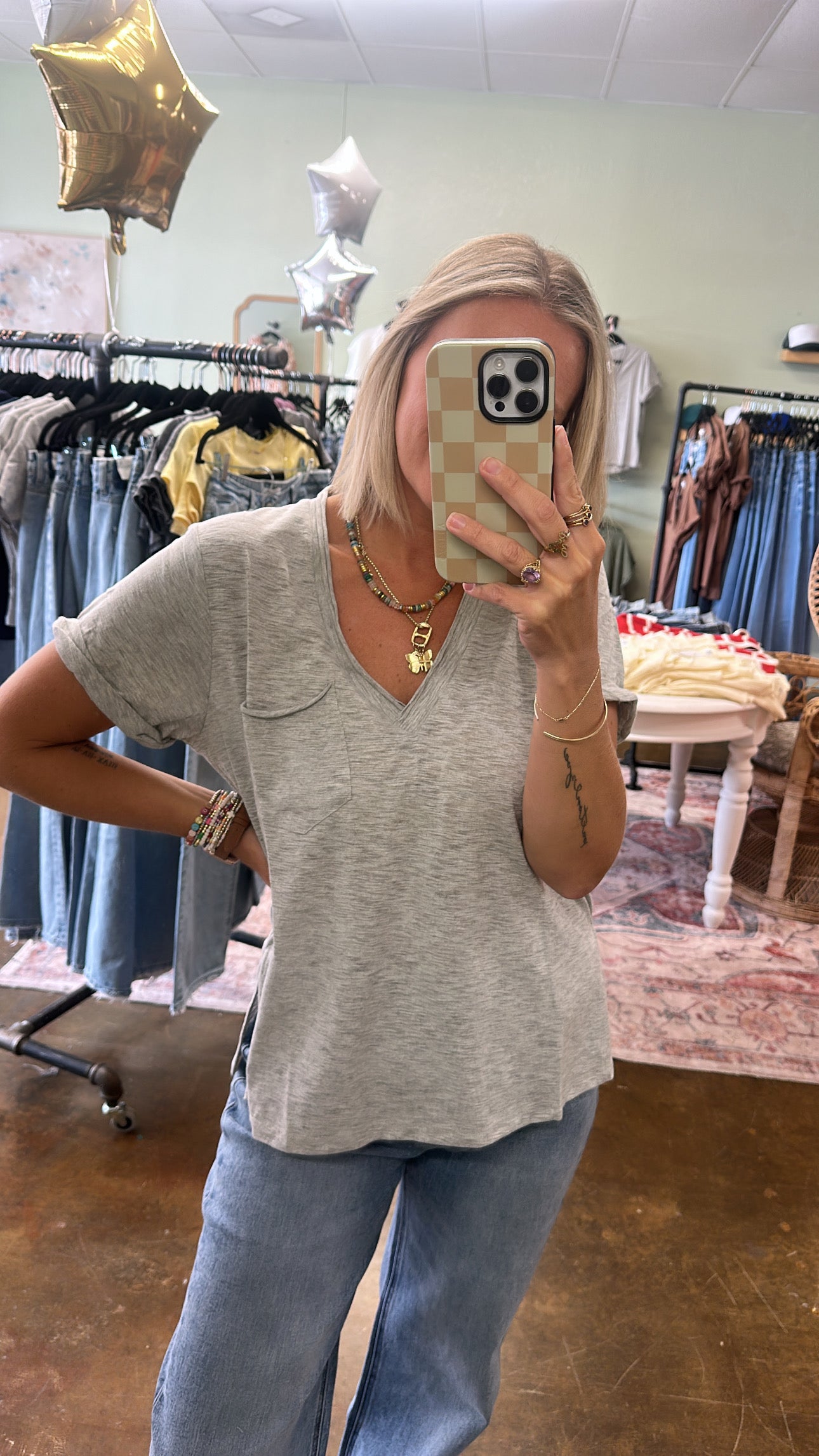 Gray Pocket Tee