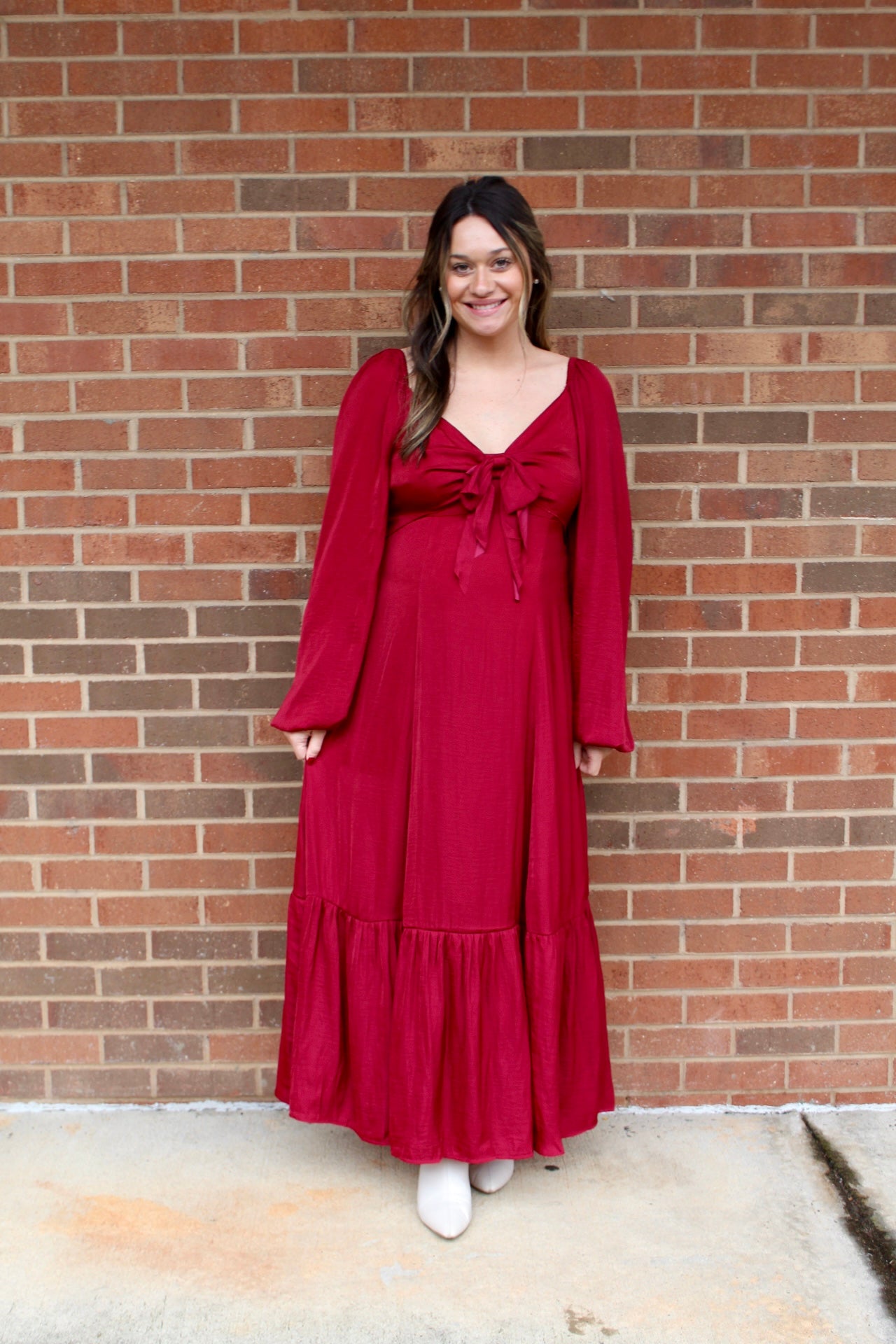 Cranberry Satin Dress