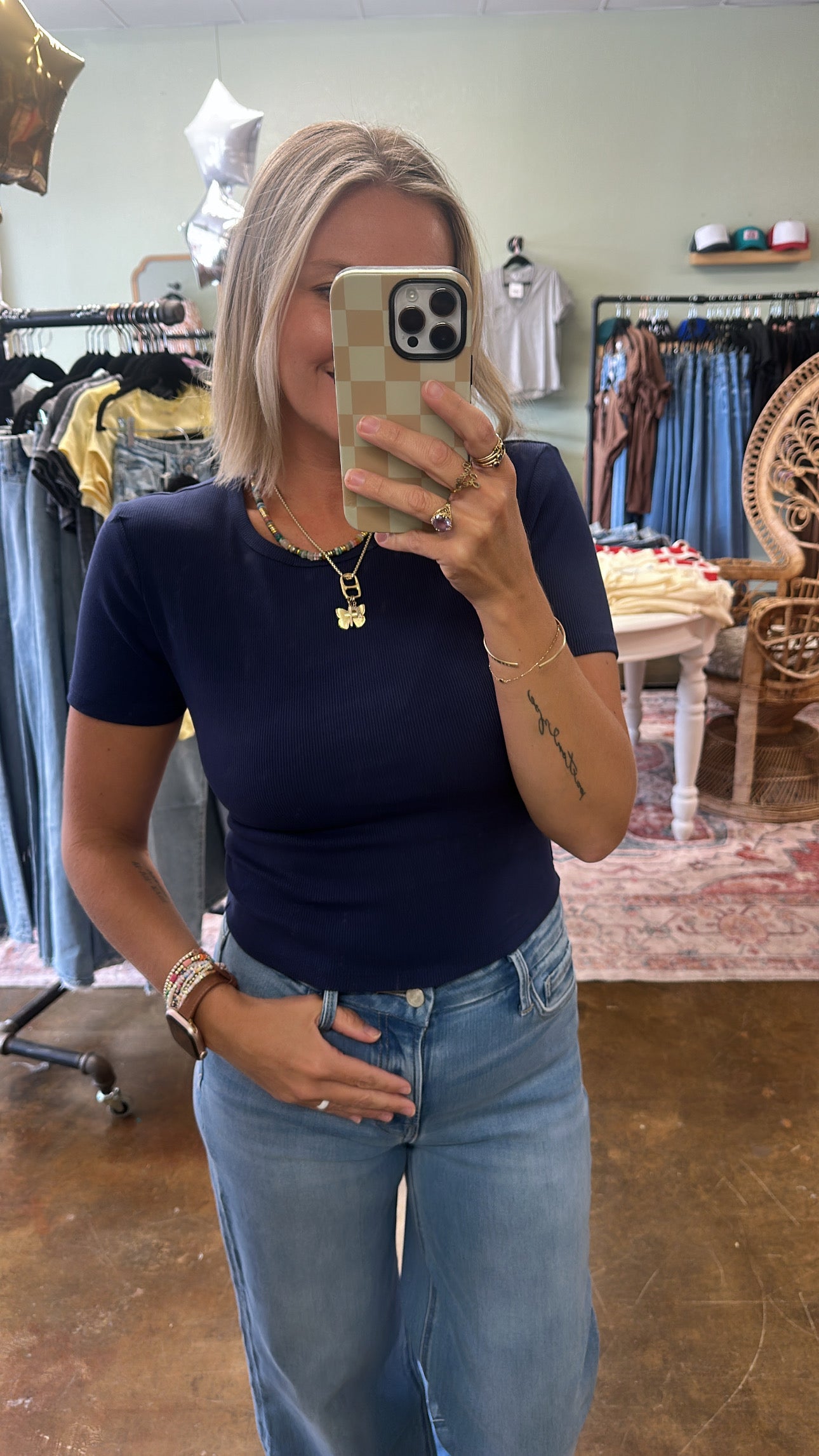 Navy Baby Tee