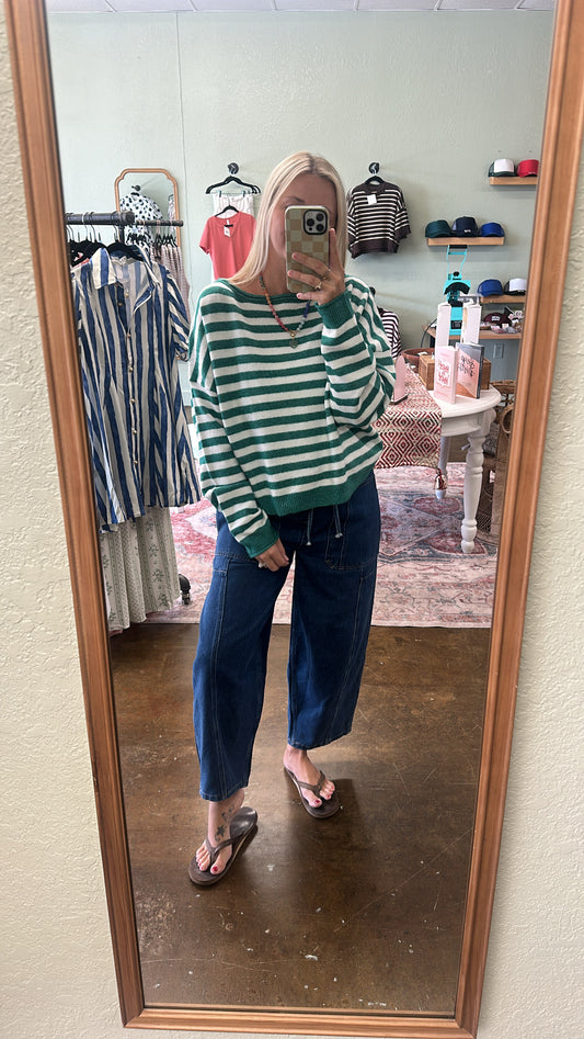 Emerald Striped Sweater