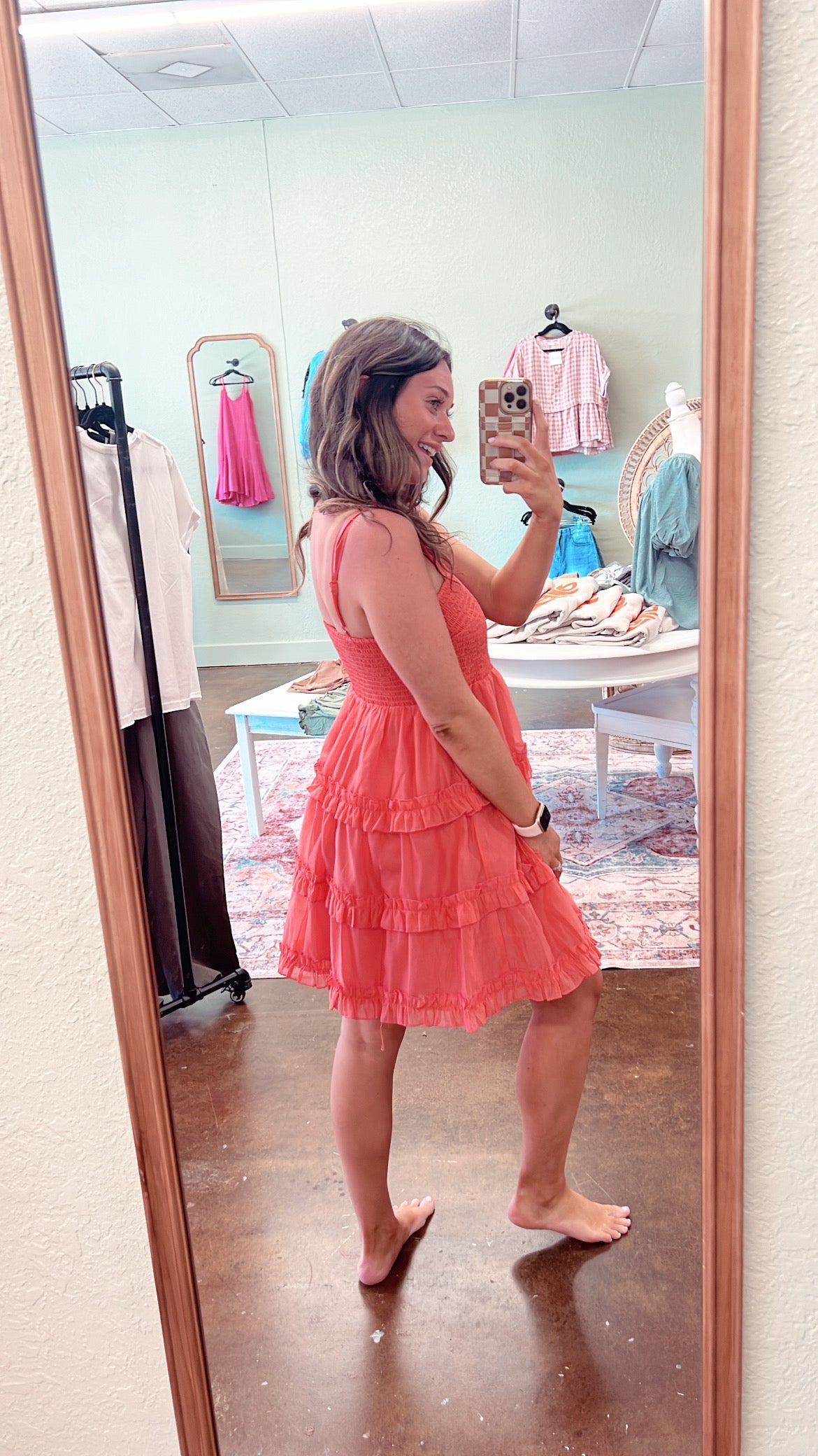 Coral Chiffon Dress