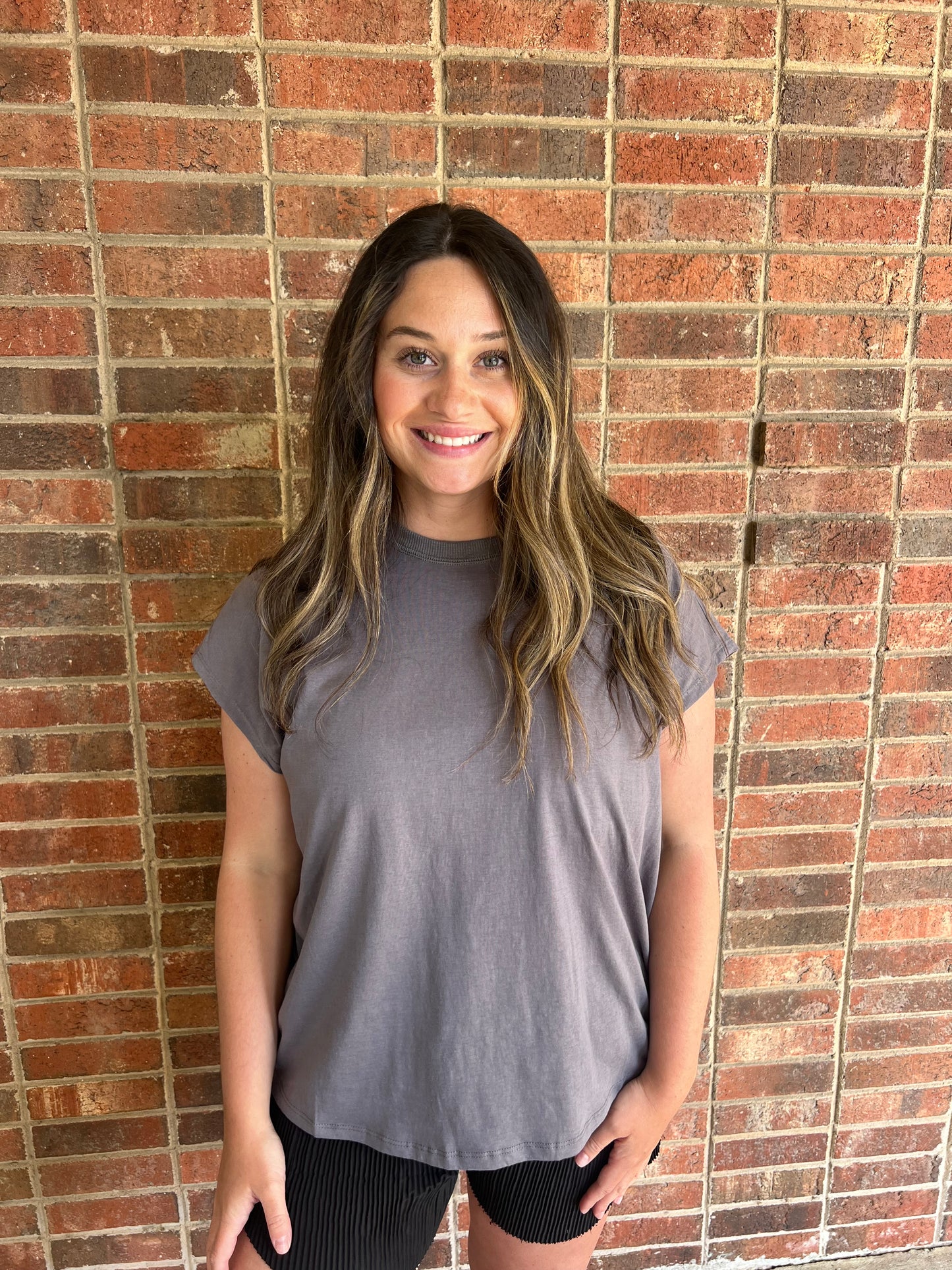 Charcoal Crossover Tee