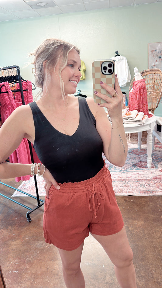 Black Vneck Bodysuit