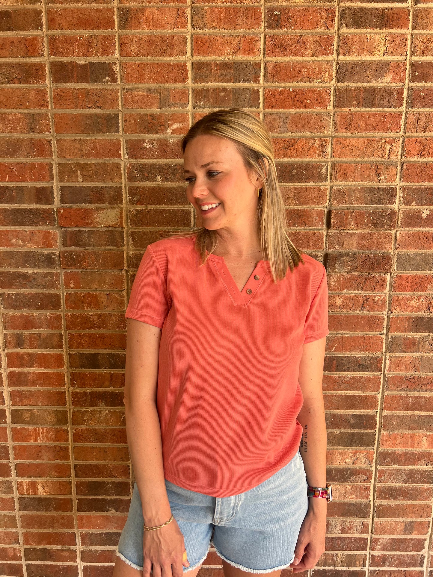 Olivia Waffle Top
