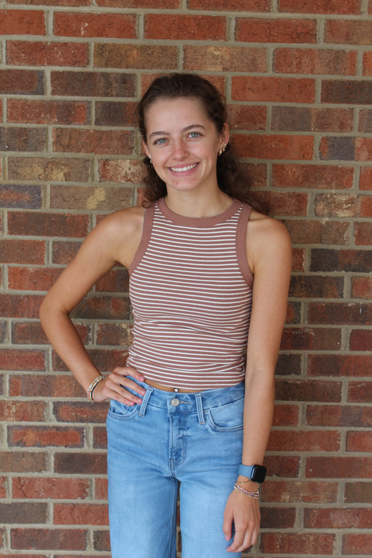 Brown Stripe Tank