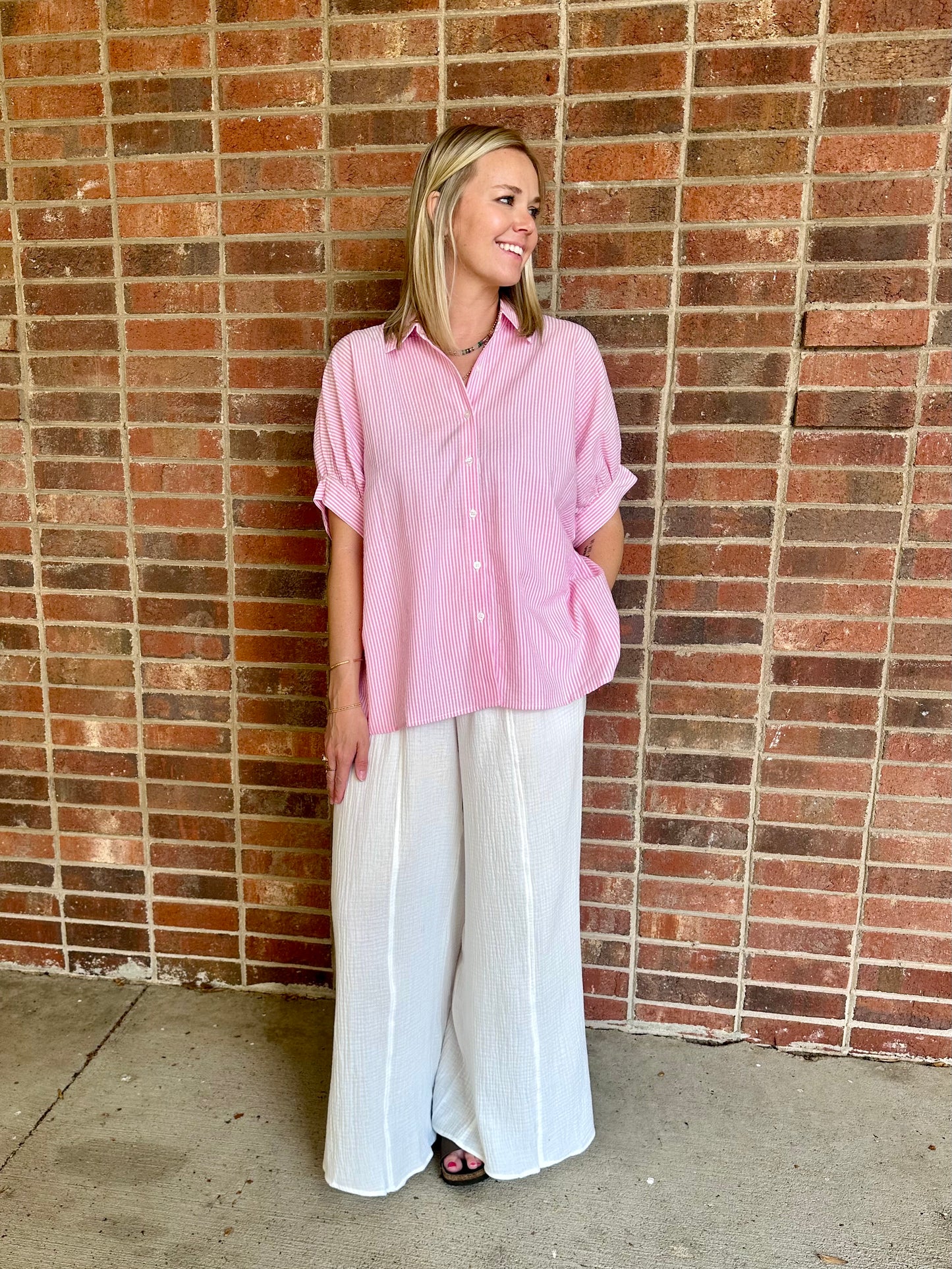 Pink Stripe Blouse