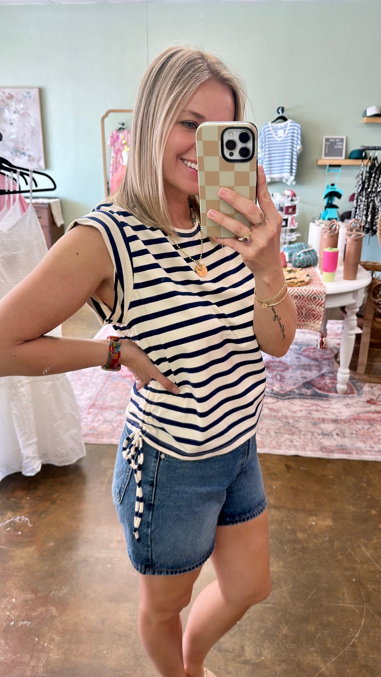 Navy Stripe Tank