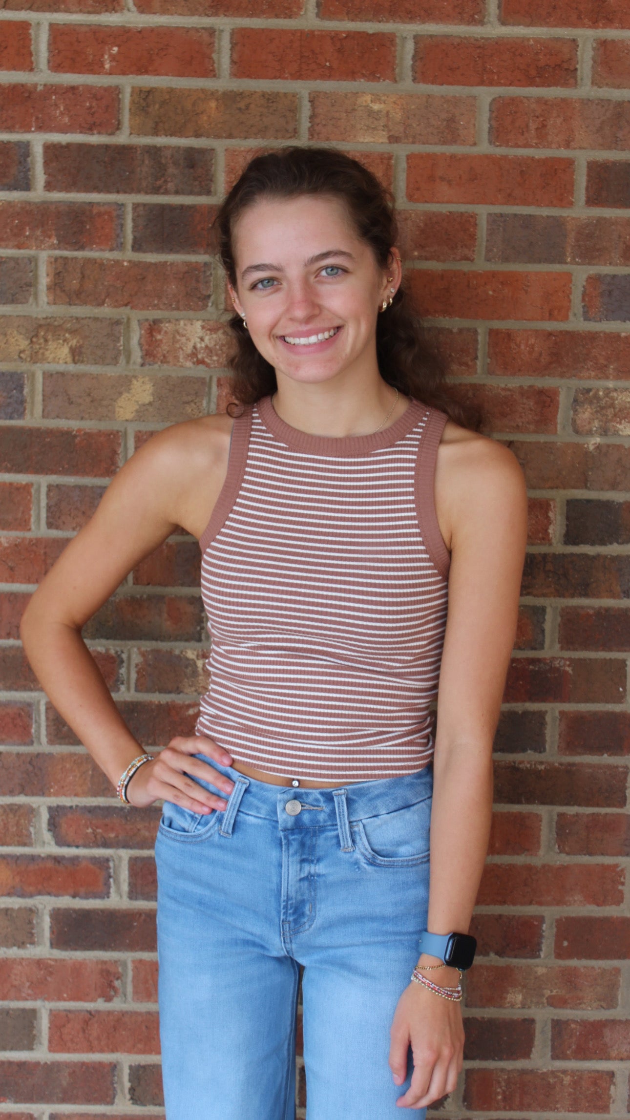 Brown Stripe Tank