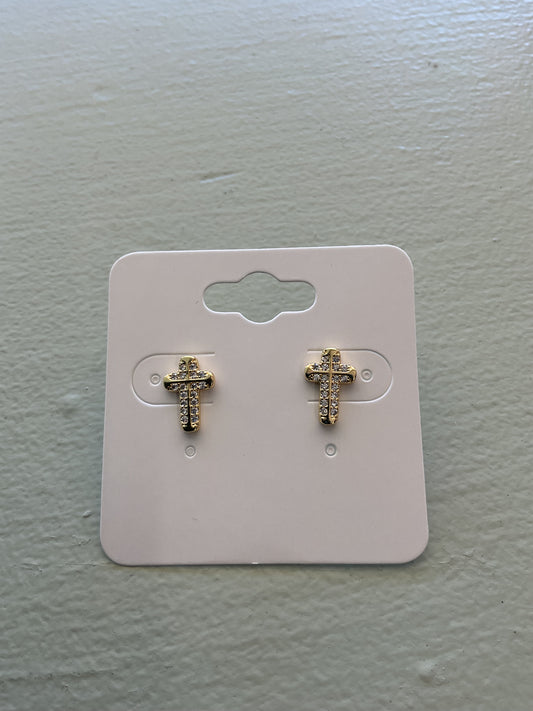 Diamond Cross Studs