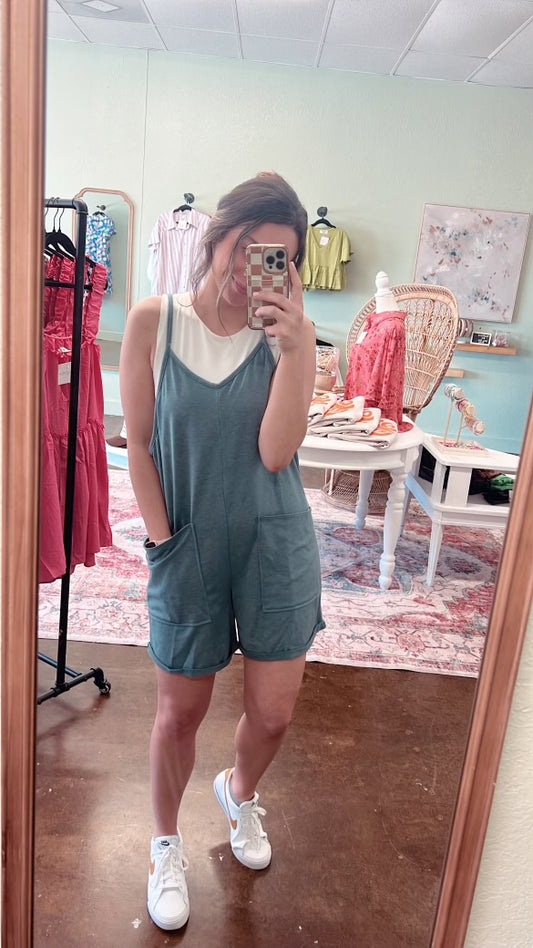 Terry Romper - Navy