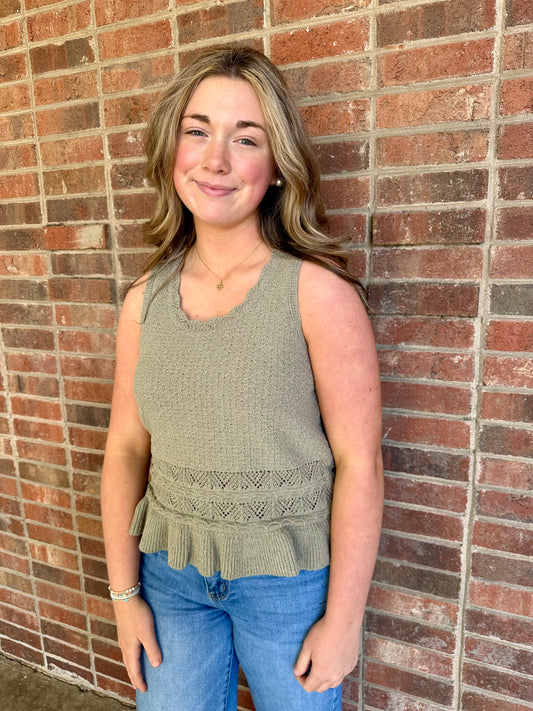 Olive Knit Tank